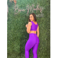 Conjunto de Top e Calça com Compressão Roxo